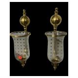 PR OF BRASS HURRICANE WALL SCONCES