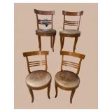 4 MCM LEATHER BOTTOM CHAIRS