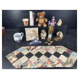 MISC LOT OF ESKIMO FIGURES, PORCELAIN, ETC.