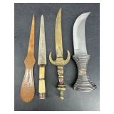 LOT OF 4 LETTER OPENERS