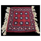 11 IN X 10 IN ANTIQUE HANDMADE SMALL RUG