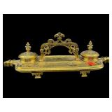 ANTIQUE ENGLISH BRASS INKWELLS