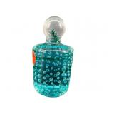 MURANO CONTROLLED BUBBLE AQUA PAPERWEIGHT