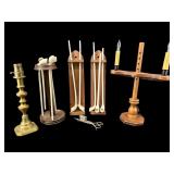 LOT OF PIPE HOLDERS, LAMPS
