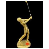 BRASS GOLF PLAYER FIGURINE