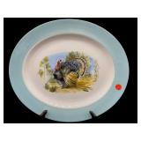 LARGE HOMER LAUGHLIN TURQUOISE OVAL TURKEY PLATTER