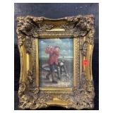 ORNATE FRAMED DOLPHIN TEXTURED PRINT ON BOARD