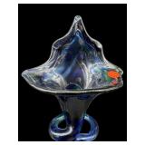 SOONER ART GLASS JACK IN THE PULPIT COILED VASE