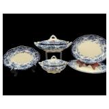 5 PC OF CHATSWORTH 1790 LATE MAYER FLOW BLUE