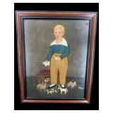 NOAHS ARK FOLK ART PAINTING ON CANVAS