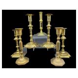 LOT OF 7 ANTIQUE CANDLESTICKS