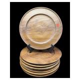 LOT OF 8 VINTAGE WOODEN PLATES