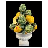 LARGE CERAMIC LEMONS AND ARTICHOKE DECORATIVE