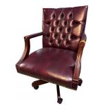 HIGH QUALITY LEATHER BUTTON TUFTED OFFICE CHAIR