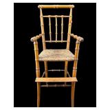ANTIQUE FRENCH FAUX BAMBOO DOLL HIGH CHAIR