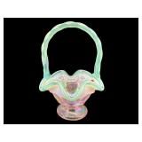 FENTON 1996 SEA MIST GREEN OPALESCENT AND PINK