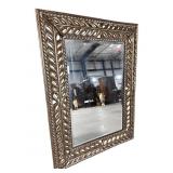 LARGE PLASTIC RETICULATED BEVELED MIRROR