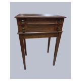 WALNUT 2 DRAWER SPOOL CABINET ON LEGS