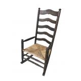 CANE BOTTOM LADDER BACK ROCKING CHAIR