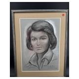 CHARCOAL ETCHING OF WOMAN PORTRAIT