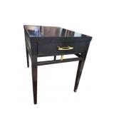 BLACK LACQUERED MCM 1 DRAWER TABLE