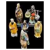 LOT OF 6 ORIENTAL MUD FIGURES