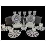 LARGE LOT OF SANDWICH GLASS, STEMS, ETC.