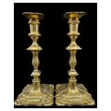 PR OF 19TH CENTURY BRASS CANDLESTICKS