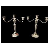 PR OF PILGRIM SILVER PLATE CANDLESTICKS
