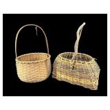 2 PC BASKET LOT; RUSTIC HANDY GRAPE VINE