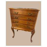 SOLID CHERRY QUEEN ANNE SILVER CHEST