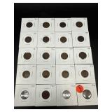 LOT OF 20 VARIOUS YEAR INDIAN HEAD PENNIES