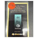 RUTHENIUM ONE QUARTER GRAIN BULLION CARD