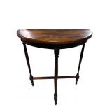 WALNUT HALF ROUND SIDE TABLE