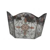 IRON TRI FOLDING FIREPLACE SCREEN