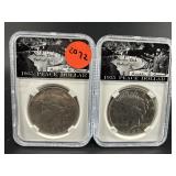 LOT OF 3 1935 SILVER PEACE DOLLARS IN HOLDERS