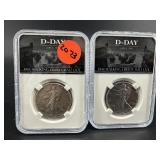 LOT OF 2 1944 WALKING LIBERTY HALF DOLLARS