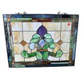 STAINED LEADED GLASS WINDOW
