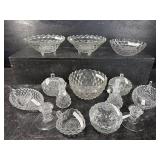 LARGE LOT OF AMERICAN FOSTORIA BOWLS, CRUETS,