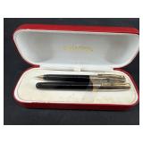 SHEAFFER WHITE DOT BLACK LACQUER BALLPOINT PEN &