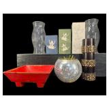 LOT OF PORCELAIN & HURRICANE SHADES