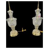 2 LARGE CRYSTAL PRESSED GLASS LAMPS