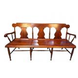 SOLID CHERRY TURNED LEG BENCH