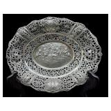 ANTIQUE 800 SILVER CHERUB RETICULATED BOWL