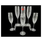 TIFFANY & CO 6 PLAID CHAMPAGNE FLUTES