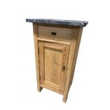 ANTIQUE WASH PINE MARBLE TOP COMMODE