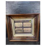WALNUT SHADOW BOX FRAME WITH 4 DIFFERENT BASEBALL