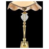 BRASS AND CRYSTAL SPEER LAMP