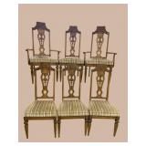 6 MCM CHERRY FINISH HIGH BACK CHAIRS