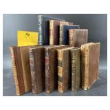 LOT OF 10 EARLY VARIOUS AUTHOR LEATHERBOUND BOOKS